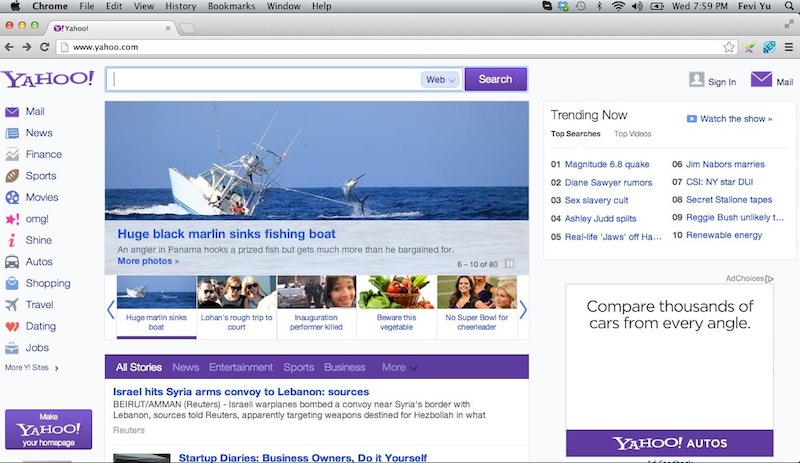 Raven's redesign Yahoo!