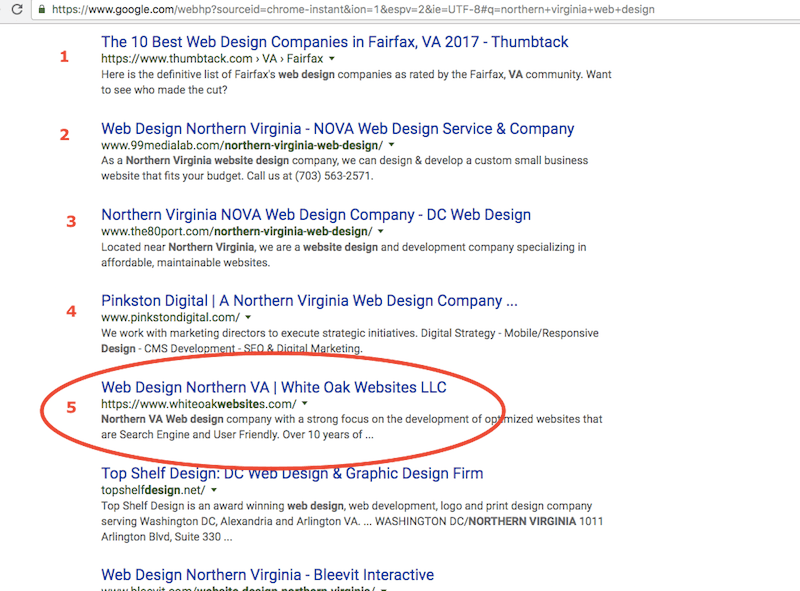 First page results